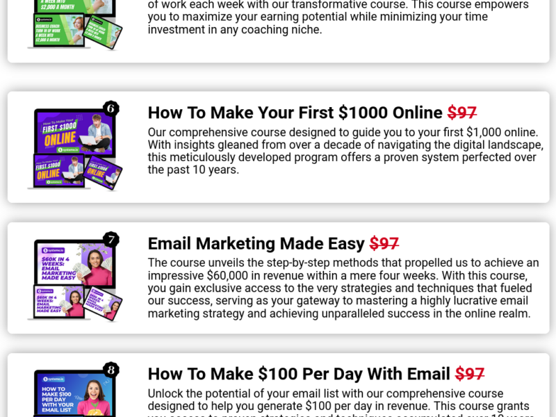Online Business Course Library & Funnel System