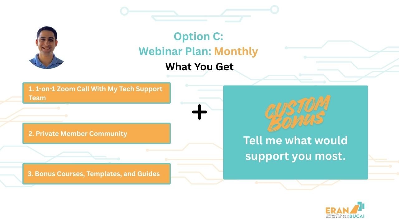 Systeme.io Setup Support, Community & Bonus Resources (Webinar Monthly Plan)